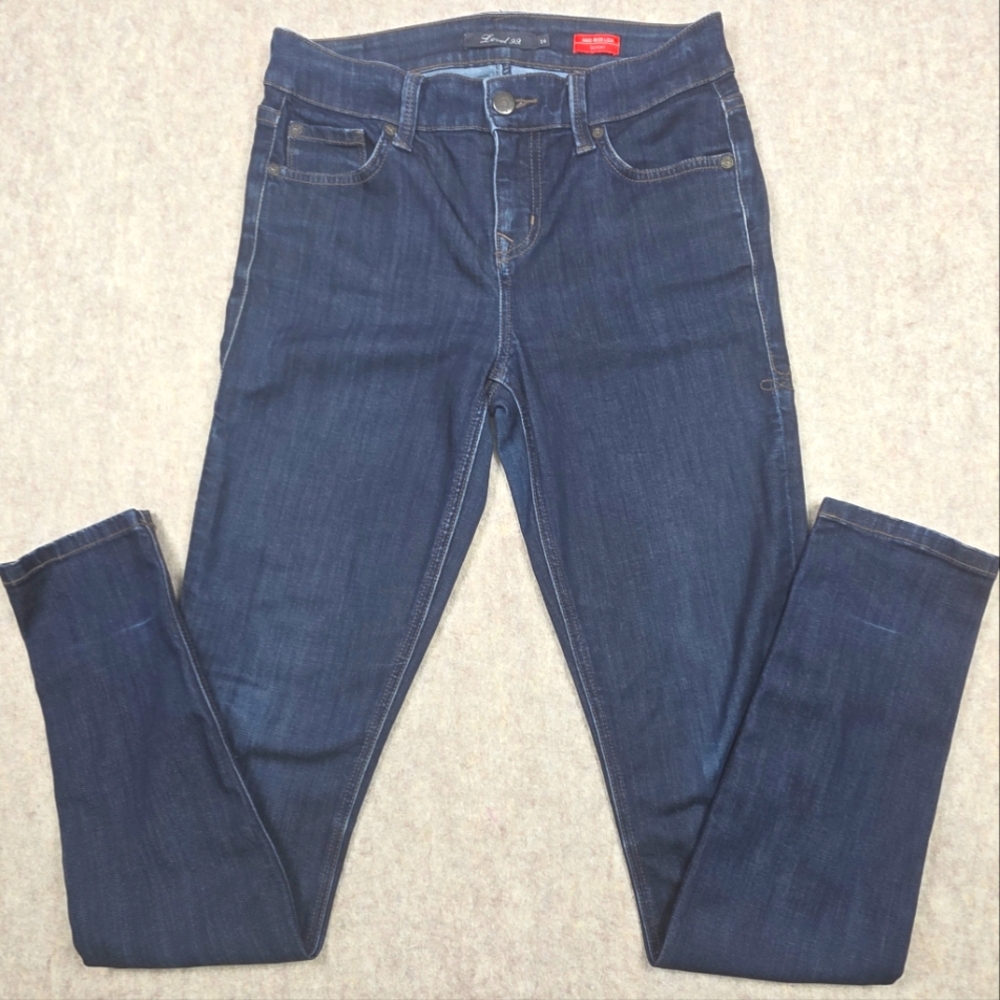 Level 99 Jeans Women's 26 Mid Rise‎ Liza Skinny Dark Wash Denim